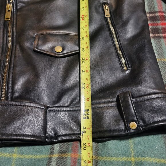 ZARA Men's Moto Biker Jacket Faux Leather Black Brown Medium NWOT - Picture 12 of 15